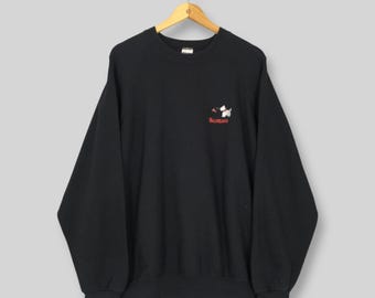 Vintage Scottish Terrier Dogs Black Sweatshirt XLarge Scotland Dogs Embroidered Graphics Crewneck Dogs Lovers Jumper Puppy Sweater Size XL