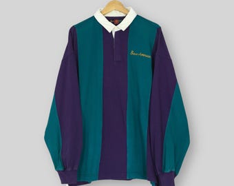 Vintage Boss America Border Striped Rugby Shirt XLarge Boss America Embroidery Spell Out Stripes Collared Hugo Boss Rugby Jersey Size XL
