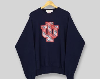 Vintage Indiana University Sweatshirt Large Indiana University Embroidered Logo Crewneck Indiana Blue Jumper Indiana Hoosiers NCAA Sweater L