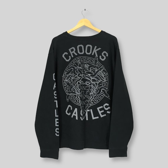 RARE Crooks And Castles Medusa Sweatshirt XLarge Vintage Crooks & Castles The Ruling Elite Sweater Crooks Castles Medusa Black Crewneck XL