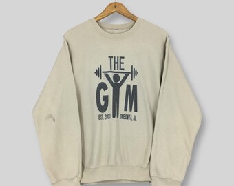 Vintage Oneonta NY Fitness Brown Sweatshirt Medium The Gym Oneonta Sportswear Spell Out Logo Crewneck Oneonta Fitness Uniform Sweater Size M