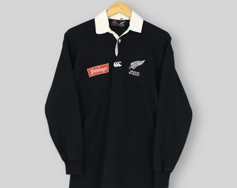 Vintage 90s Steinlager Canterbury All Blacks Rugby Shirt Small Canterbury of New Zealand All Blacks Collared CCC Rugby Classic Jersey Size S