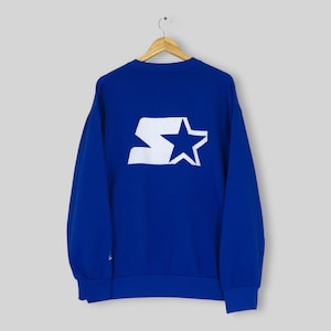 Vintage Y2K Starter Heavyweight Blue Sweatshirt XLarge Starter Athletic Big Logo Printed Sweater Starter United States Boxy Crewneck Size XL