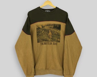 Sudadera vintage de Thornton Bay, Nueva Zelanda, años 90, talla mediana, para pescador, Thornton Bay, Waikato, suéter Thornton Bay, jersey para amantes de la pesca, talla M