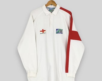 Maillot Vintage Angleterre Rugby - Bukta - Années 80 - Longues Manches - Taille L