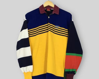 Vintage 90s Canterbury Of New Zealand Multicolor Rugby Shirt Small Canterbury CCC Embroidered Logo Collared Canterbury Ugly Striped Jersey S