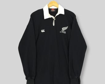 Vintage 90s Canterbury Of New Zealand All Blacks Rugby Shirt Medium Steinlager Canterbury All Black Collared CCC New Zealand Rugby Jersey M