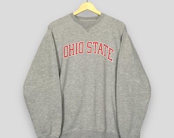 Vintage Ohio State University Gray Sweatshirt Large Ohio State Spell Out Printed Sweater Ohio State Crewneck Osu Buckeyes NCAA Jumper Size L