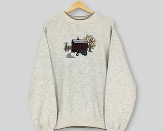 Vintage Y2K C&B Sport Barn Embroidered Sweatshirt Medium Barn Farm Tractor Graphics Sweater Tractor Farm Jumper Barn Crewneck Size M