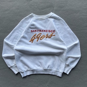Vintage 90s San Francisco 49ers NFL Sweatshirt Small San Francisco 49ers Spell Out Logo Crewneck SF 49ers American Football Sweater Size S