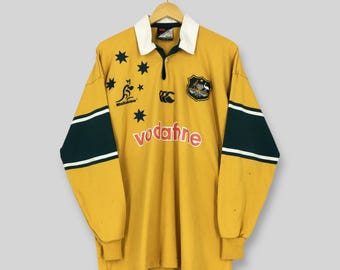Vintage 90er Jahre Wallabies Canterbury Von Australien Canterbury Neuseeland Trikot von Vodafone Collared Wallabies