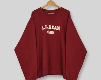 Sudadera roja vintage de los años 90 de LL Bean USA, talla XXL, con el logotipo bordado de LL Bean, cuello redondo, estilo Outdoor Tradition, talla XXL