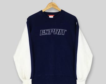 Vintage Y2K Esprit Australia Blue Sweatshirt Small Esprit Embroidery Spell Out Logo Crewneck Esprit Sport Jumper Esprit Streetwear Sweater S
