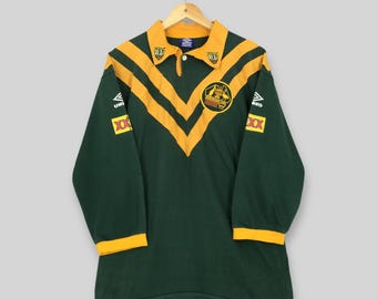 RARE Vintage Umbro Australia Wallabies Classic Rugby Shirt Large Australia Kangaroos National Rugby Team Shirt Australia RL Rugby Jersey L