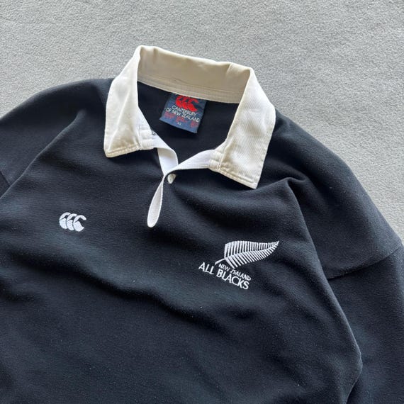Vintage 1990s Canterbury Of New Zealand Polo Rugby Sh… - Gem