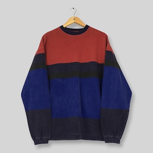 Vintage Gap Athletic Wear Multicolor Striped Sweatshirt Medium Gap Border Stripes Crewneck Gap Jeans Pullover Gap Sports Colorblock Jumper M