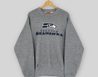 Vintage Y2K Seattle Seahawks NFL Sweatshirt XXLarge Super Bowl Seahawks Football Gray Crewneck Seahawks American Football Sweater Size XXL