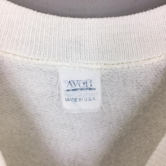 Vintage 80s Avon USA American Flag Stars Sweatshirt Large Avon Company Promo Printed Logo Sweater Avon New York City Crewneck Size L View 5