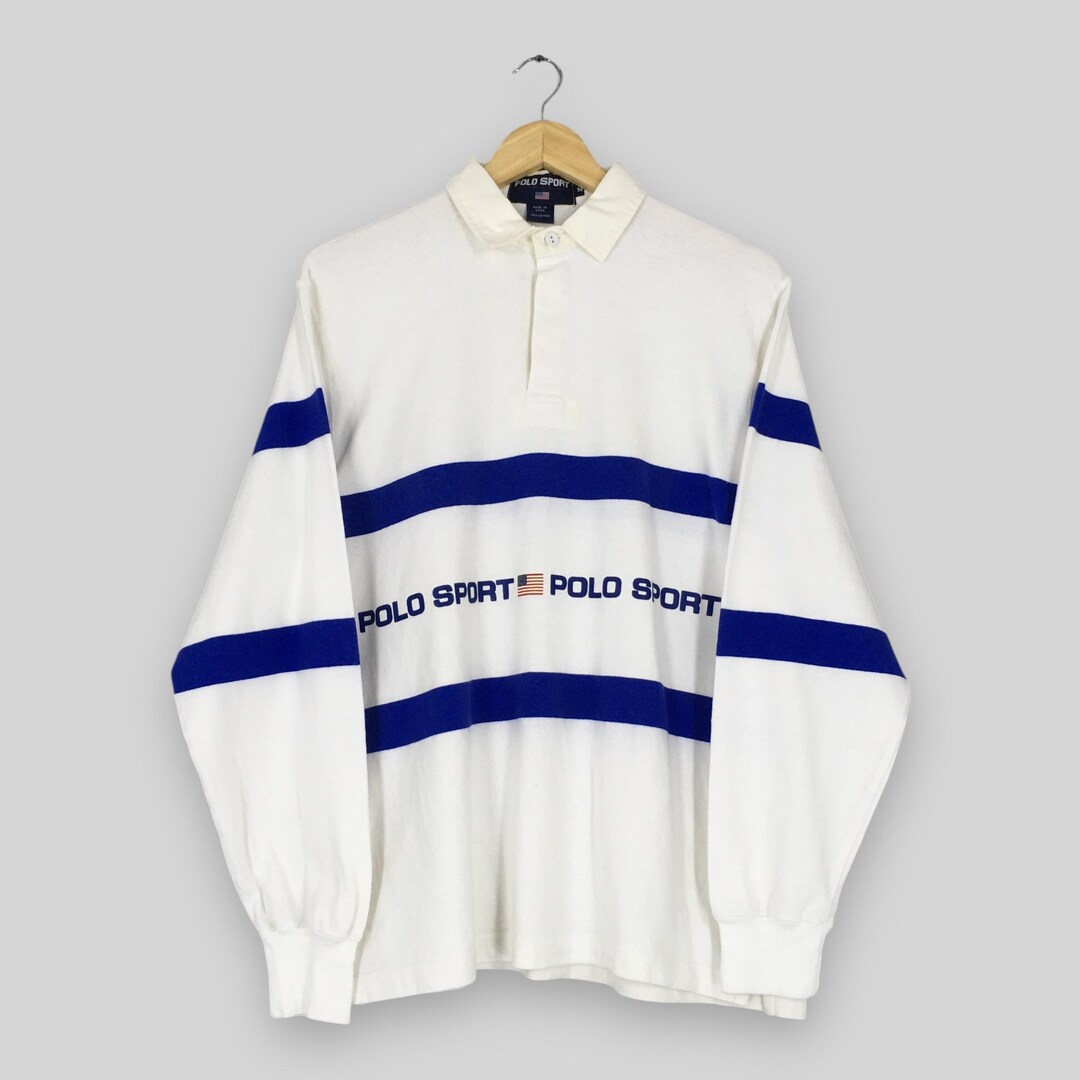 RARE Vintage Polo Sport Ralph Lauren Rugby Shirt Medium 90s Polo Sport ...