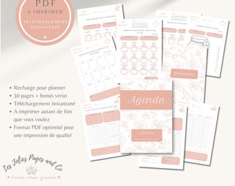 Seguimiento de presupuesto para planificador PDF imprimible en francés, seguimiento y organización de gastos