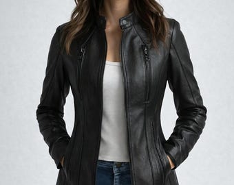 Leather Jacket Women Slim Fit Biker Jacket Winter Fashion