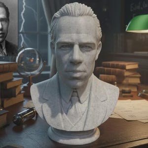 Niels Henrik David Bohr Bust Statue | Danish Physicist Sculpture | Quantum Physics Decor | Christmas Gift | Halloween Gift