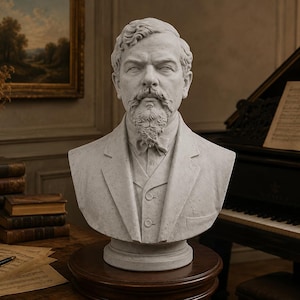 Claude Debussy Bust Statue, French Composer Sculpture, Classical Music Decor, 3D Printed Figure - Christmas, Halloween Gift