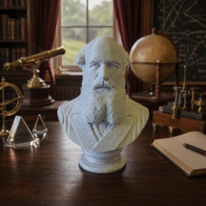 James Clerk Maxwell Bust | Physicist Statue | Electromagnetism Sculpture | Science Decor | Christmas Gift | Halloween Gift