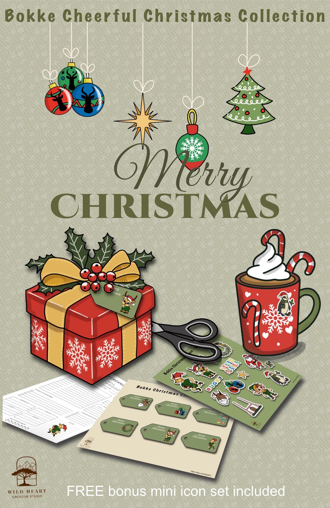 Springbok Printable Labels Springbok Christmas Sticker + Gift Tag Set | SA Festive Printable ...