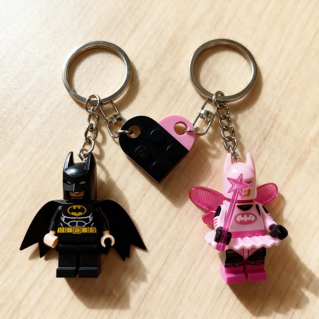 Black and Pink Couple Keychains, Mini Doll Pendants,backpack Charms ...