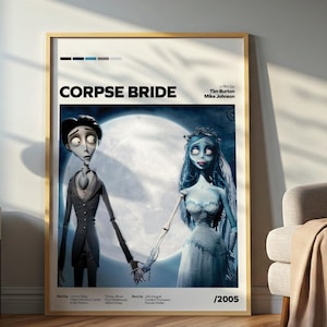 ティム・バートン監督作品『コープスブライド』ポスター – ゴシックアニメーション ウォールアート – ダークファンタジー映画プリント