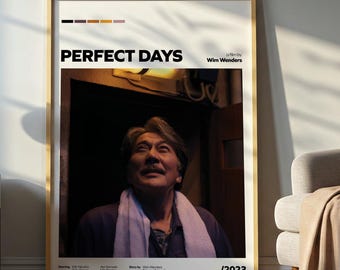 Perfect Days Movie Poster – Minimalist Japanese Film Art Print, Wim Wenders Movie
