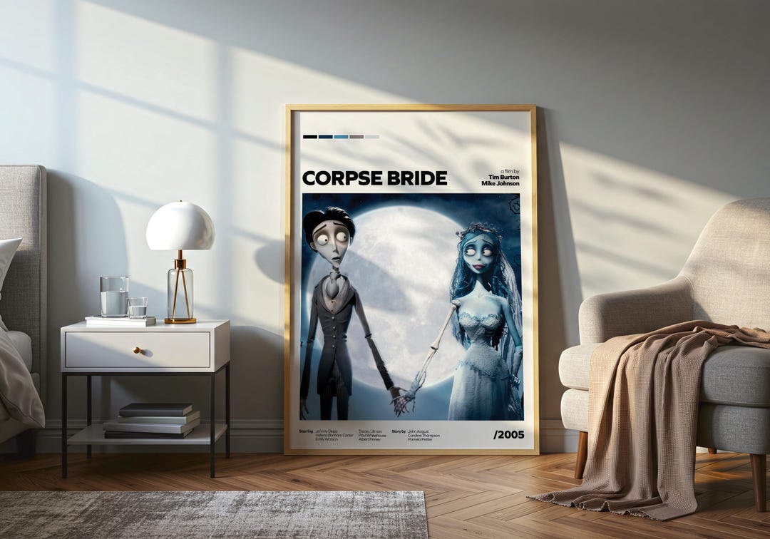 Corpse Bride Poster | Tim Burton Movie – Gothic Animation Wall Art ...