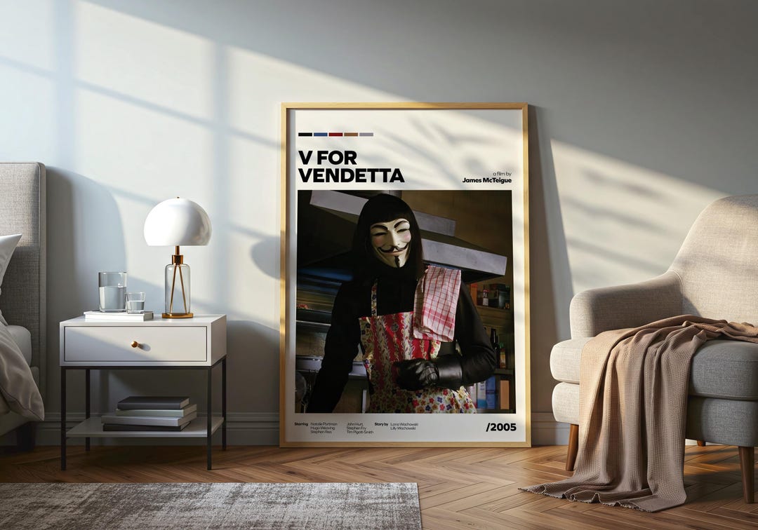 V for Vendetta Movie Poster – Revolutionary Dystopian Film Art Print ...
