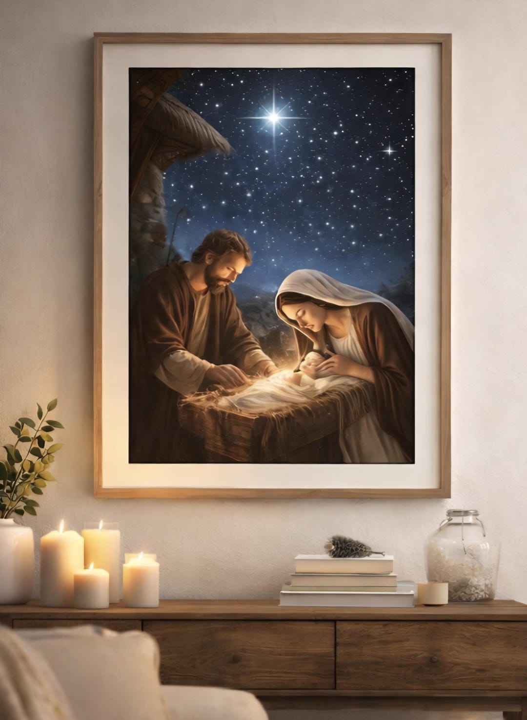 Nativity Scene Printable, Holy Family Christmas Wall Art (digital ...