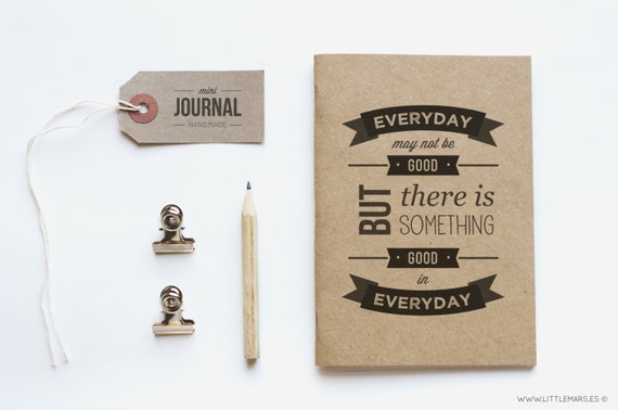 Items similar to Handmade Mini Journal - Typographic Quote - Blank ...