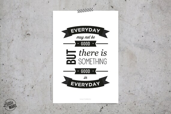 Items similar to A4 Typographic print - Positive quote - There is ...