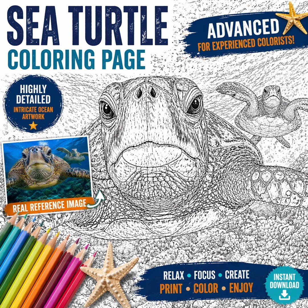Detailed Turtle Colour In Sea Turtle Coloring Page Printable, Detailed Turtle Coloring Page for ...