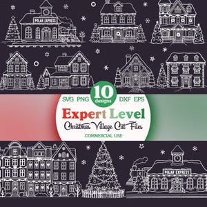Christmas Window Decals: Expert Level cut file svg bundle for vinyl cutting, ideal for large format