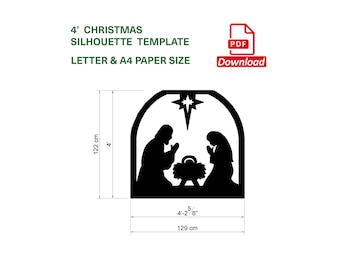 Christmas Nativity Template PDF | Trace and Cut | Instant Download
