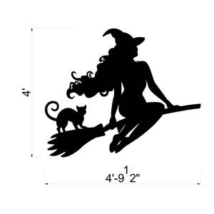 Witch Silhouette Template PDF | Printable Trace and Cut Pattern | Outdoor Holiday Decor | Stencils. PDF