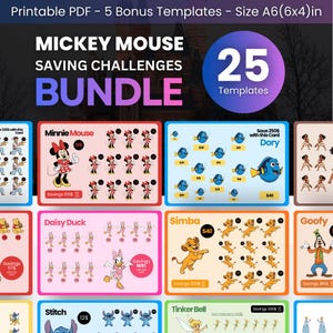 Mickey Mouse Savings Challenge Cards, WDW Trip Budget (Digital Download)
