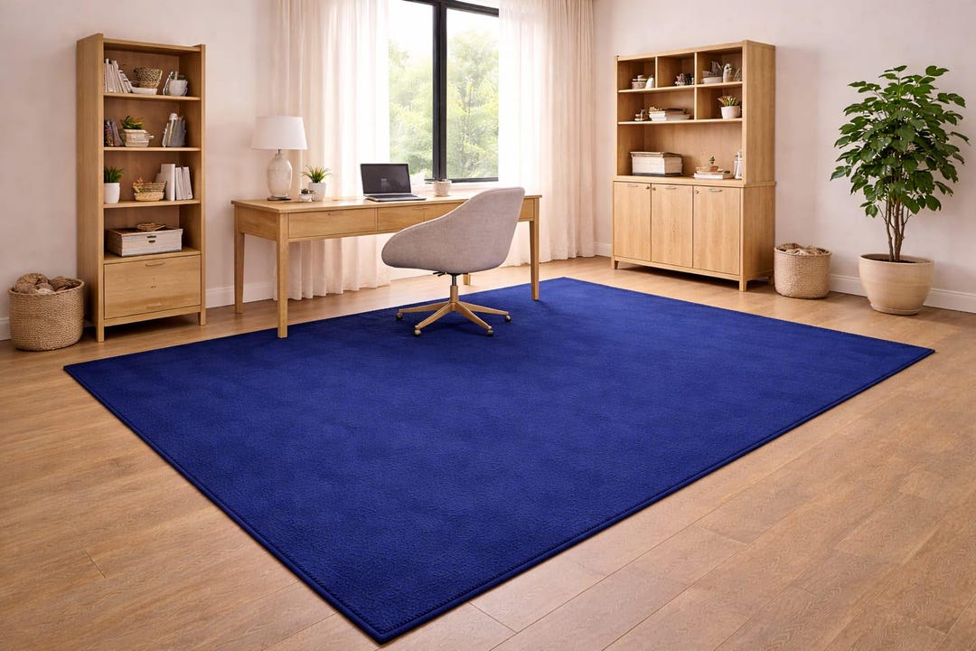 Hand Tufted Royal Blue Rug, Modern Minimalist Home Decor - Etsy