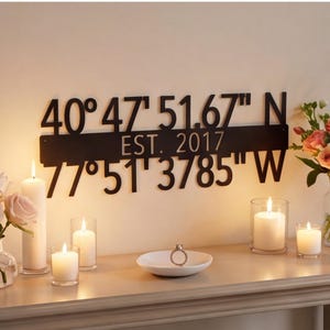Personalized GPS Coordinates Metal Sign, Where Our Story Began, Custom Steel Anniversary Gift, Wedding Housewarming Decor