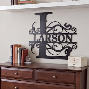 Metal Last Name Monogram,SPLIT LETTER MONOGRAM,Personalized Wall Decor, Housewarming Gift, Wedding Anniversary Sign