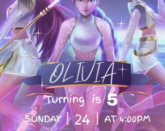 Kpop Demon Hunters Birthday Invitation, Anime Canva Invite (Digital Download)