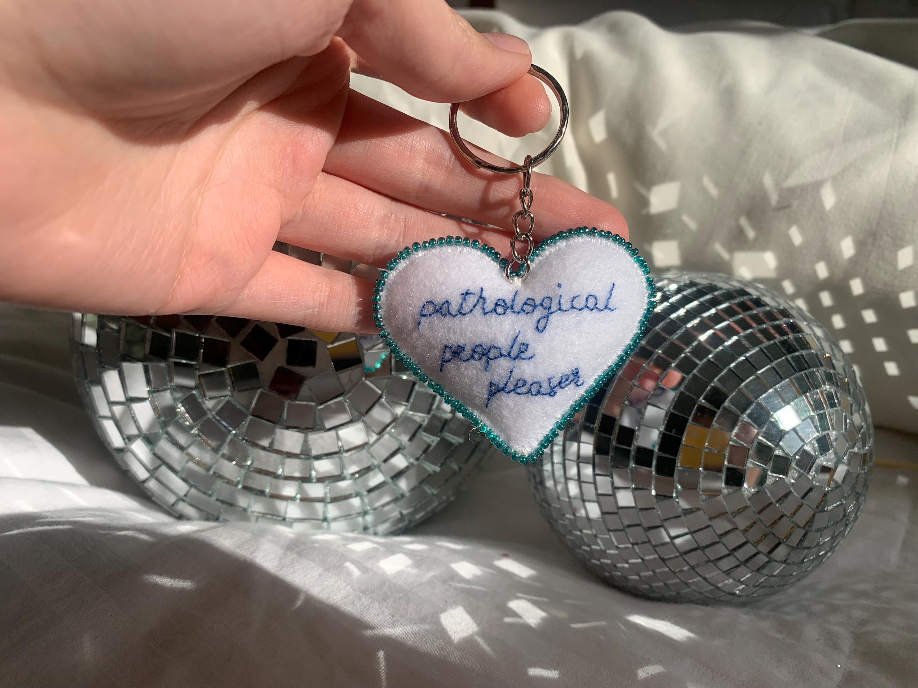 Hand Embroidered Plush Felt Keychain - Heart - You’re Losing Me - People Pleaser - Midnights - Bag Charm