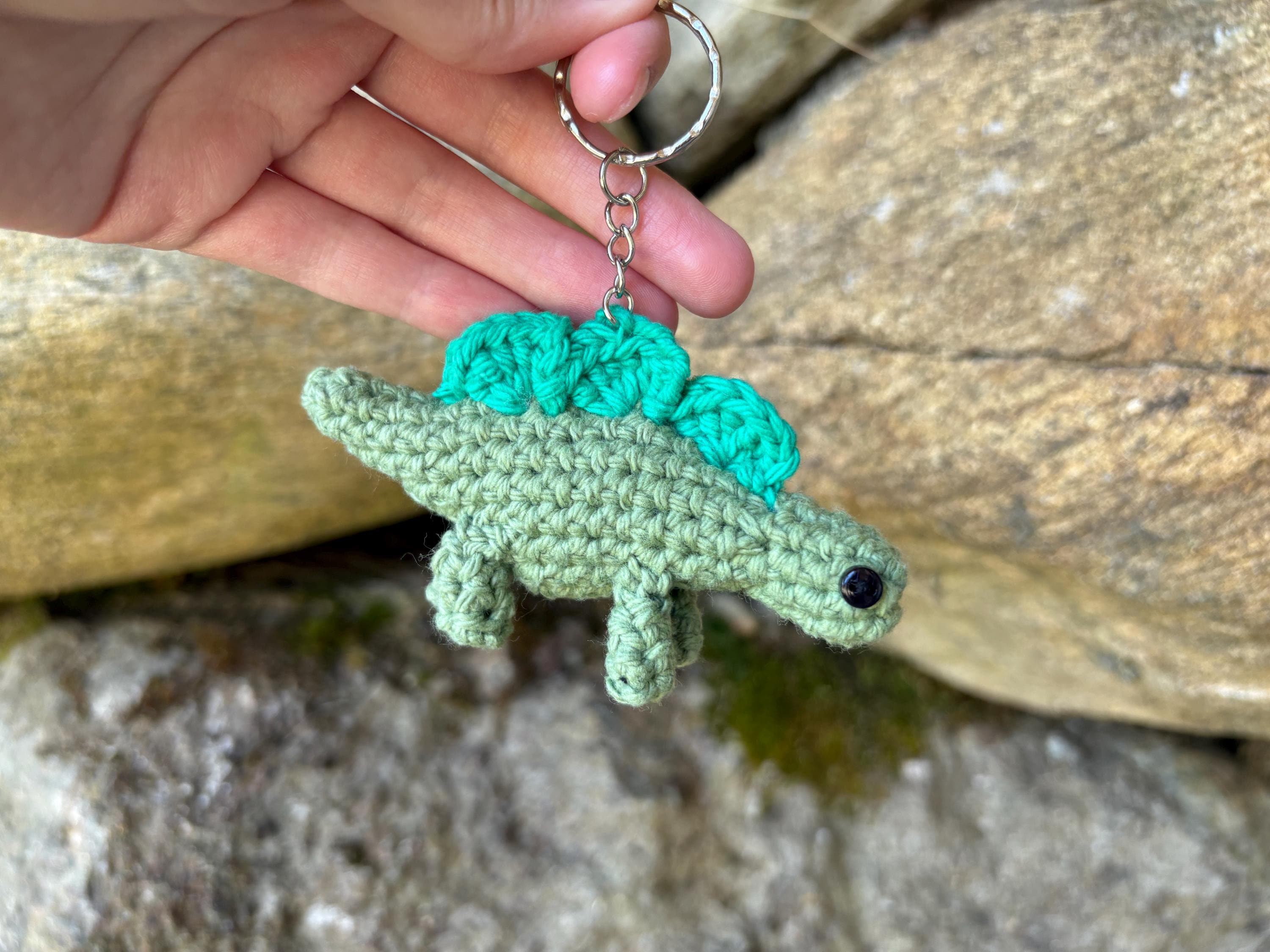 16 Mini Dino Crochet Patterns for Cute, Giftable Amigurumi Projects 4 Hand Crocheted Mini Dinosaur Keychain
