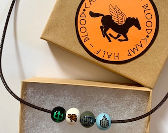Collar de cuentas de Percy, semidiós griego mestizo, con minicuentas - Disfraz de Halloween