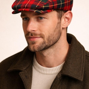 Skotsk tartan-keps för män Klassisk rutig hatt finns i över 50 tartaner